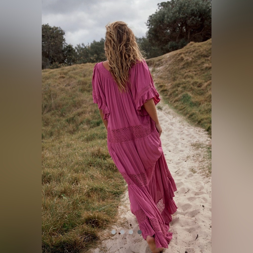 NWT FREE PEOPLE Dream On Maxi Dress In Soothing Petals MSRP $108 - Picture 4 of 10